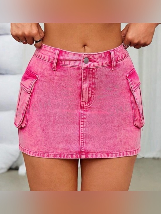 SHEIN Dresses & Skirts - SHEIN Hot Pink Cargo Mini Skirt Women’s Size Medium
